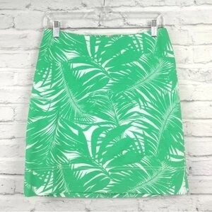 Talbot’s Green Palm Leaf Print Skirt